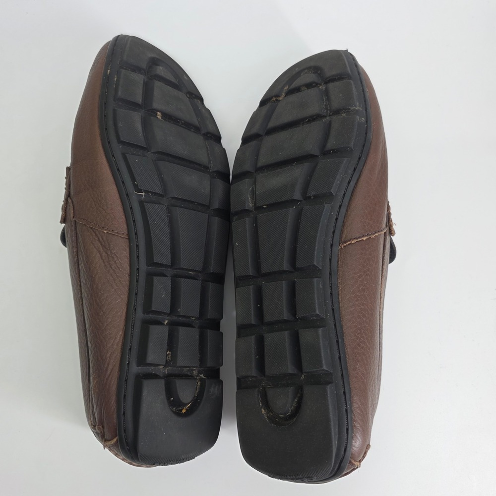 Coach Mens Signature Canvas Pebble Leather Penny Loafers Brown Driving Mocs 8D - Picture 7 of 11